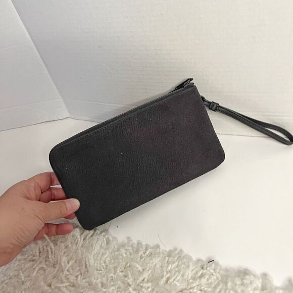 Lululemon Athletica Double Up Zip Pockets Black Clutch Pouch Wristlet Wallet - Picture 2 of 12